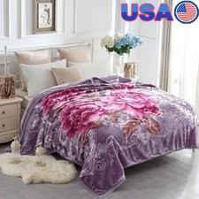Cozy Reversible Blanket Soft Polyester Breathable Stylish Warm Home Decor New