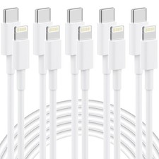 USB to Lightning Cable Apple MFi Certified 5 Pack 6/6/6/6/6 FT iPhone Charg...