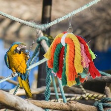 Bird Chew Toy for Parrot, Hanging Bite Toys Cage Birds Accessories Cotton Rope