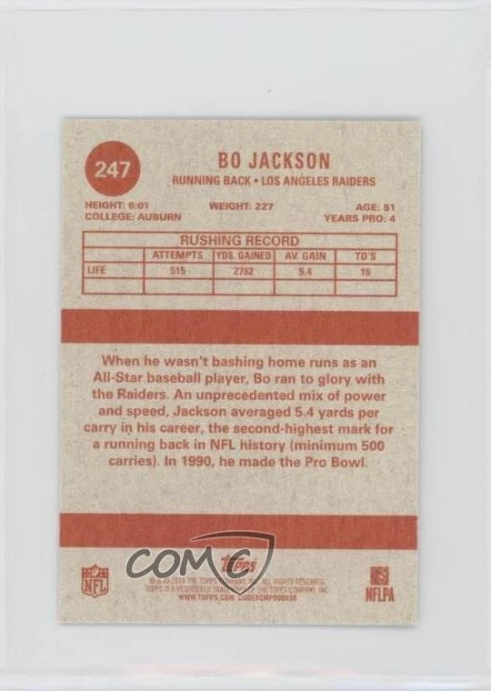 2014 Topps 1963 Design Mini Bo Jackson #247 - Image 2 of 2