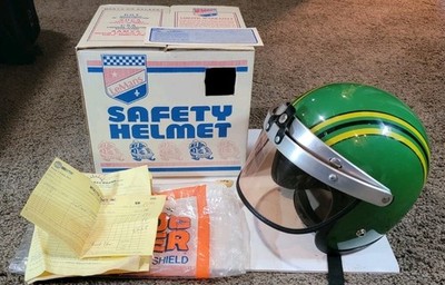 VTG 1980s Lemans John Deere Snowmobile Motorcycle Helmet W/Visor And Box Size M