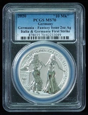 2020 Germania - Fantasy Issue 2oz Italia & Germania First Strike PCGS MS70