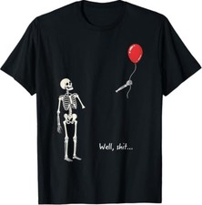 Well Skeleton Holding Balloon Gothic Halloween T-Shirt