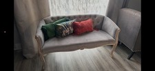 2x Grey Velvet 2-Seater Sofas