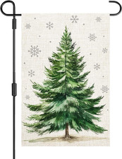 Christmas Garden Flag 12X18 Inch Double Sided Christmas Tree Winter Flag Winter