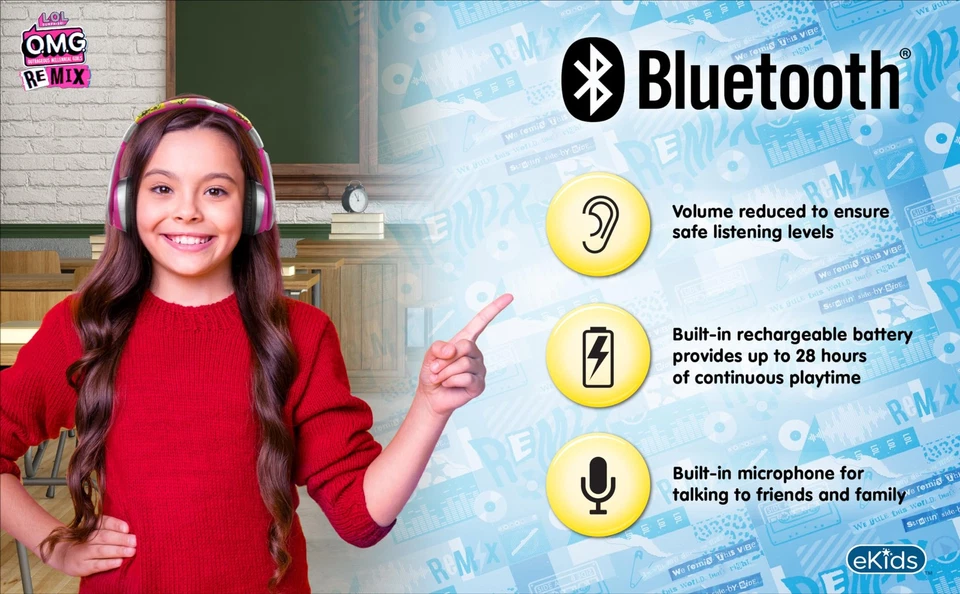 LOL Surprise Kids Bluetooth Headphones with Microphone - Foldable Wireless He... - Image 4 of 4