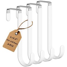Optish 4 Pack Over The Door Hooks, Door Hanger Hook, Towel Hooks for Hanging, To