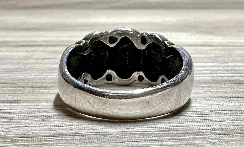 Anillo cúpula acentuado de plata esterlina y oro amarillo de 14 k de diseñador KABANA, tamaño 6,5 Foto 4 de 4