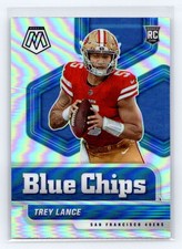 2021 Panini Mosaic #3 Trey Lance Blue Chips Prizm RC San Francisco 49ers