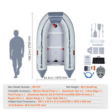 Annexe Gonflable Bateau Pneumatique Pour 4 Personnes Avec Plancher En Bois