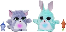 Fuzzalots Kitty and Bunny Color Change Interactive Feeding Toy, Lights and Sound