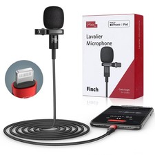 PIXEL Microphone for iPhone iPad Apple MFi-Certified from Mic 1.5m, Black