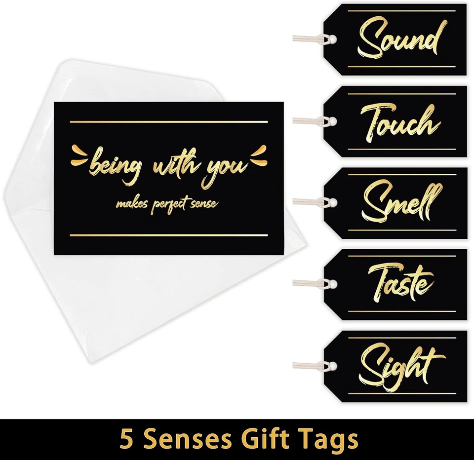 5 Senses Gift Tags Set - Five Senses Card for Him - Anniversary, Valentine'S Day - Image 3 of 4