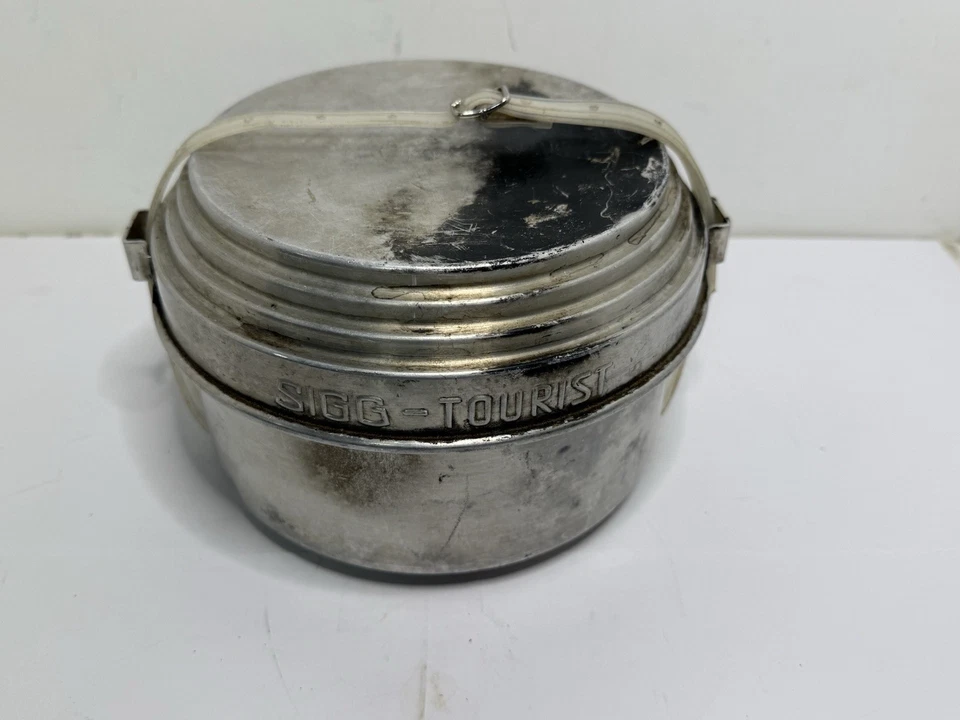 Juego de cocina vintage Sigg Tourist de 4 piezas de aluminio para campamento de anidación + 2 parabrisas Foto 3 de 4