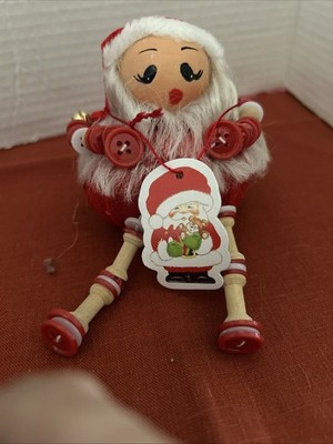 1 Christmas Shelf Sitters  Santa mantle  Christmas cozy Holiday beaded/buttons