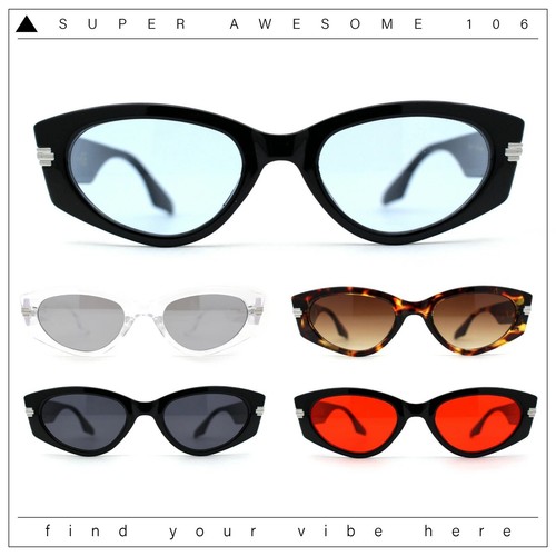 Womens Art Deco Mod Thick Temple Cat Eye Sunglasses - Picture 3 of 39