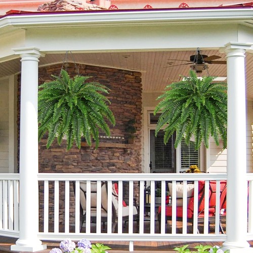 Outdoor & Indoor 42-Inch Artificial Ferns - Maintenance-Free Elegance, Set of 2 - Picture 8 of 9