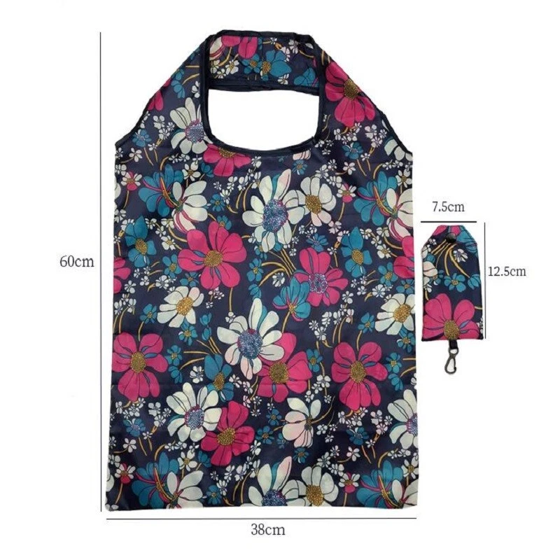 Large Reusable Shopping Bags Heavy Duty Waterproof Foldable Tote Pocket Bags UK - Image 3 of 4