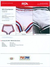 1973 WILT CHAMBERLAIN PSA- DNA NBA AS GAME USED SHORTS ONCE IN A LIFETIME CHANCE
