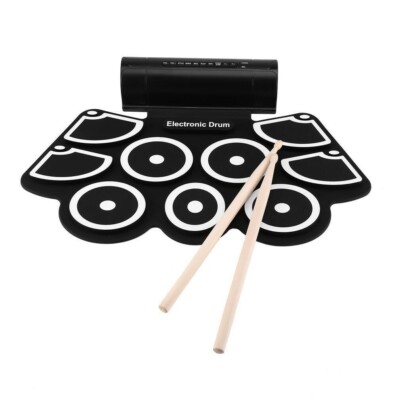 Digital Drum, eingebauter Lautsprecher 9 Pads tragbares elektronisches Drum Roll Up Drum Pad