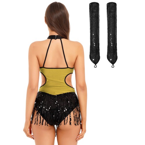 Damen Outfits Latein Trikot Cha Kostüme Walzer Body Flamenco Rückenfrei 2-teilig - Bild 35 von 55