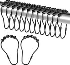 Shower Curtain Rings,Shower Curtain Hooks,Rust Proof Secure Lock Ring Clips for