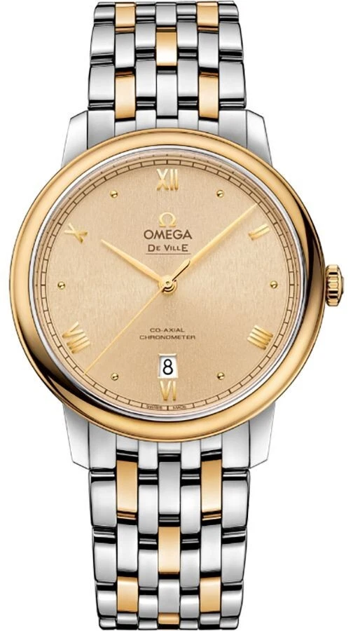 Reloj Omega De Ville Prestige automático para hombre con esfera dorada hecho en Suiza 42420402008002