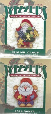 MR.CLAUS & SANTA--2 Kits--Wizzers--Christmas--Holiday--Counted Cross Stitch KITS