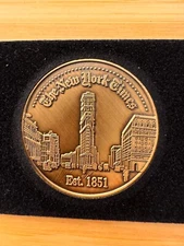 Vintage New York Times Newspaper Commemorative 1.5" Medallion TokenOriginal Case