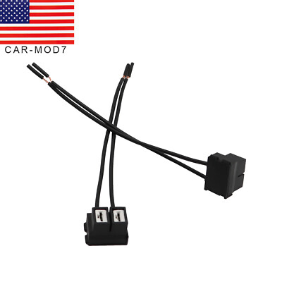 Wire Pigtail Female Ceramic H11B 2* Harness Head Light Bulb Socket Connector USA