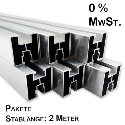 Solarprofil 40x40 Nut 8/10 | PV | 2 m Pakete | Solarschiene | Montageprofil |