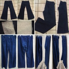 Vintage Bell Bottom Jeans Wide Leg Bells 70s 1970s 31  Waist Hippy 9 3/4  Rise