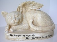 Cat Memorial Angel Pet Statue Garden Decor (cream) Cream on sale Cat Memorial Angel Pet Statue Garden Decor (cream) Cream on sale