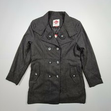 Lee Cooper Womens Coat Grey 12 Uk Wool Blend Tweed Medium