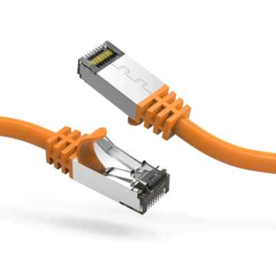 4Ft CAT8 S/FTP Ethernet Network Cable Orange 26AWG