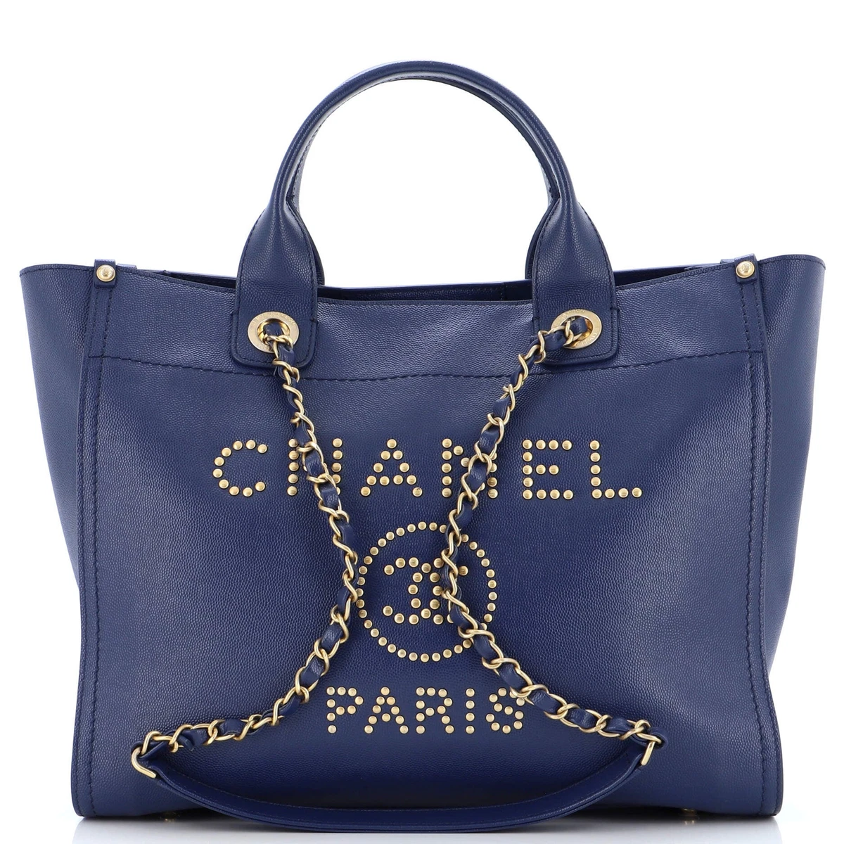 Chanel Chanel Black Leather Crochet Deauville Tote, myGemma