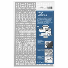 Chartpak 01006 1/4" White Self-Adhesive Vinyl Lettering Capital Letters & Number
