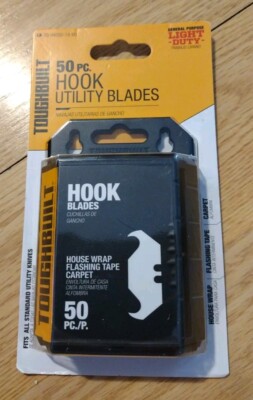 TOUGHBUILT Carbon Steel 3/4-in Hook Utility Razor Blade(50-Pack) TB-H4S50-14-60