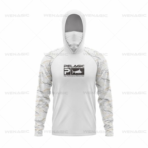 Fishing Shirts with UV Protection Long Sleeve Hooded Face Cover Quick Dry Tops - Picture 10 of 22