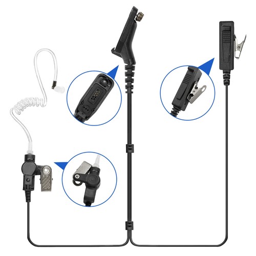Auricular de vigilancia de 2 hilos compatible con radio APX900 APX1000 APX3000 APX4000 - Imagen 2 de 3