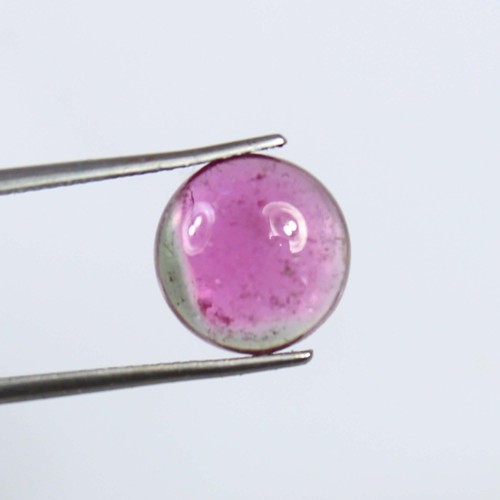 Natural Pink Tourmaline Gemstone Round Shape Calibrated Tourmaline Cabochon 4 Ct - Picture 5 of 7