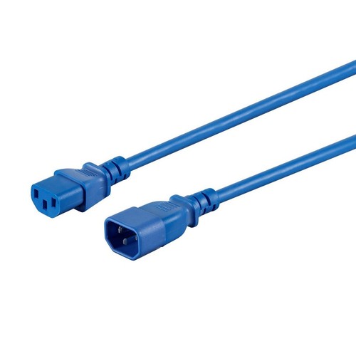 3x 3FT Power Extension Cord Cable IEC Kettle C14 To C13 Male To Female 18/3 Blue - Picture 2 of 7