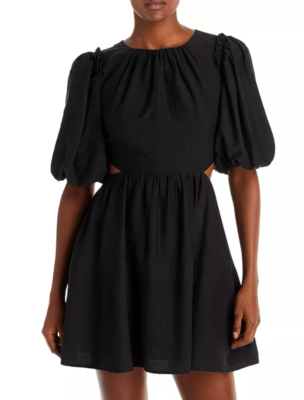 Moon River Open Back Puff Sleeve Mini Dress Black Size M 2629 | eBay