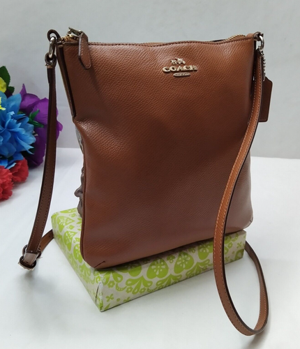 Coach Brown Leather Zipper Closure Everyday Crossbody Bag - Picture 3 of 18