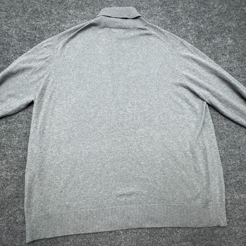 LANDS END Turtleneck Sweater Mens 2XL XXL 50-52 Gray Cotton Cashmere Blend - Picture 8 of 10
