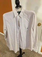 Womens Size Medium Lauren Ralph Lauren Striped Button-Up Shirt WOW!!!