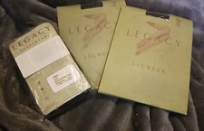 4 PAIRS LEGACY LEGWEAR BODY SHAPER CONTROL TOP TIGHTS PANTYHOSE QVC Black Size E