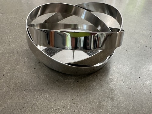 Georg Jensen Pillar Candle Holder Stainless Steel Ribbon - Picture 20 of 24