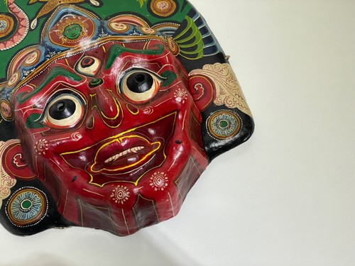 Vintage India Third-Eye Papier-Mâché MASK | 1950's-1960's | Ornate & Colorful - 第 8/16 張圖片