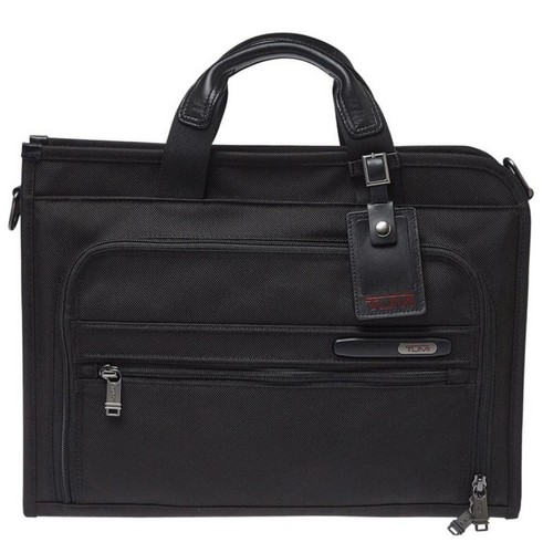 Bolso portafolio TUMI negro nailon delgado lujo $375 | eBay